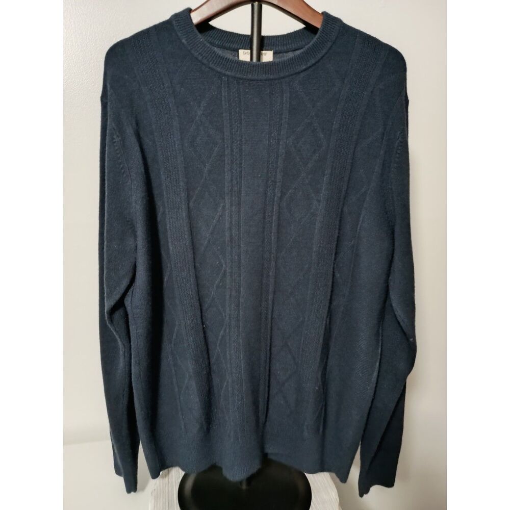 DOCKERS: Navy Crewneck Sweater, Men Size L